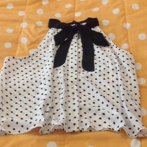 Forever 21 white sheer polka dot bouse, S.